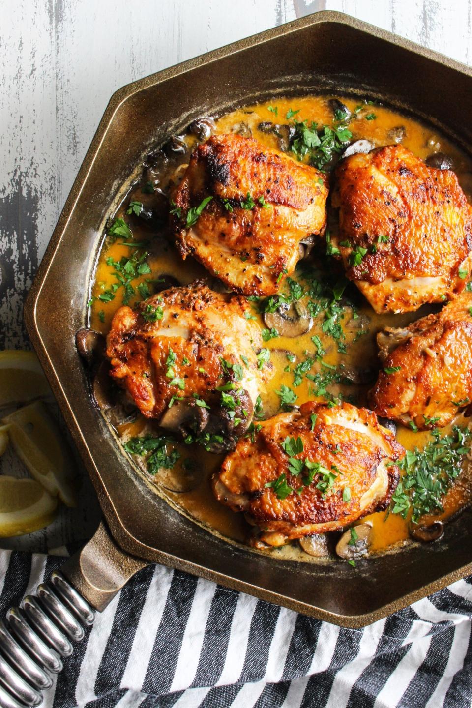 <a href="https://confessionsofacleanfoodie.com/creamy-coconut-mushroom-chicken/" target="_blank" rel="noopener noreferrer"><strong>Creamy Coconut Mushroom Chicken from Confessions Of A Clean Foodie</strong></a>