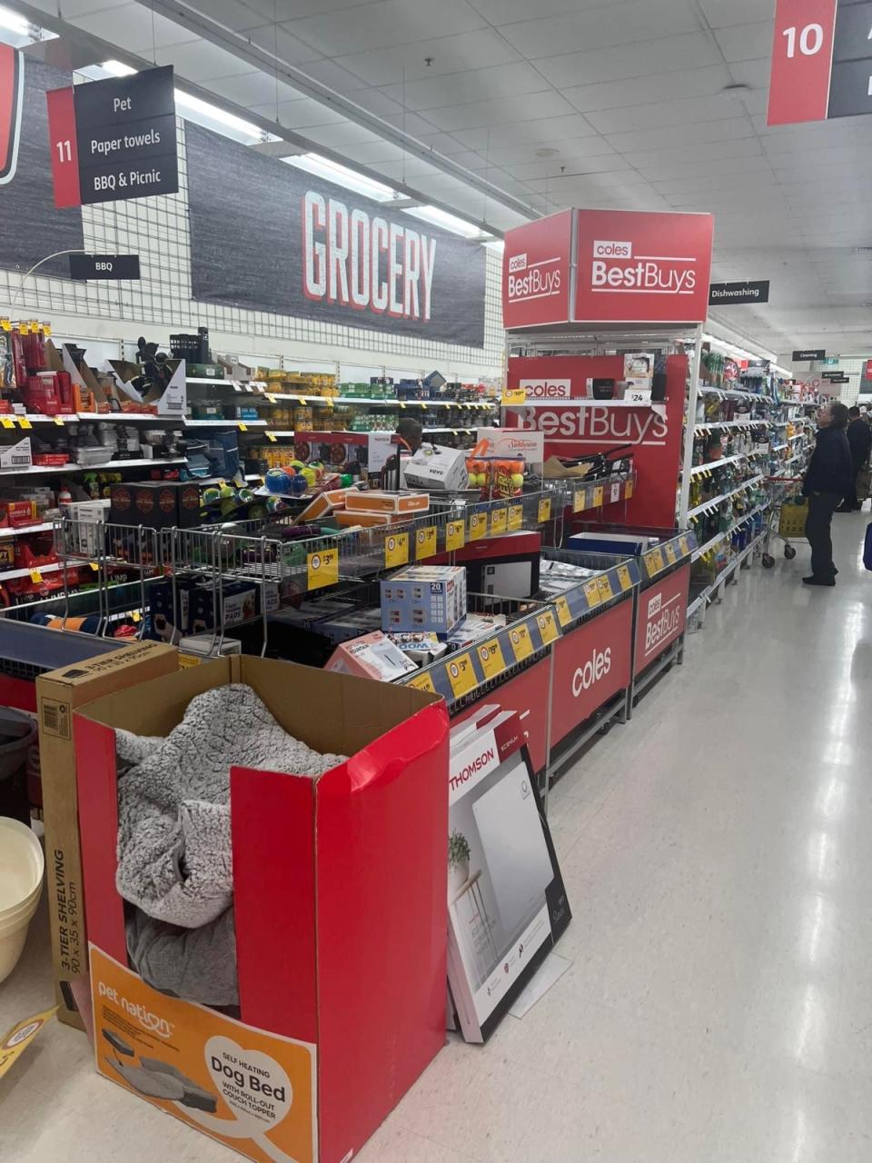 Coles Best Buys Aisle in supermarket