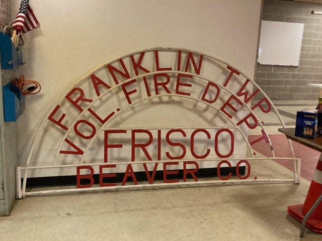 Sign for Franklin Township Volunteer Fire Department in the Frisco neighborhood.