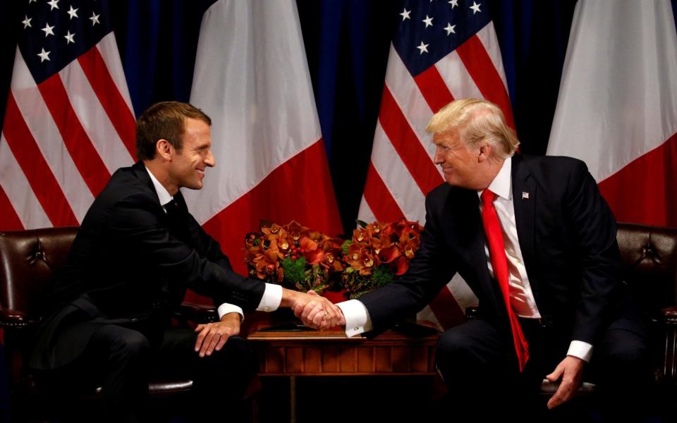 Emmanuel Macron has cemented his position as a key ally of Donald Trump and arrives on Monday for a full state visit - REUTERS