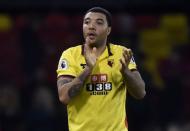 Britain Football Soccer - Watford v West Bromwich Albion - Premier League - Vicarage Road - 4/4/17 Watford's Troy Deeney applauds fans after the match Reuters / Hannah McKay Livepic
