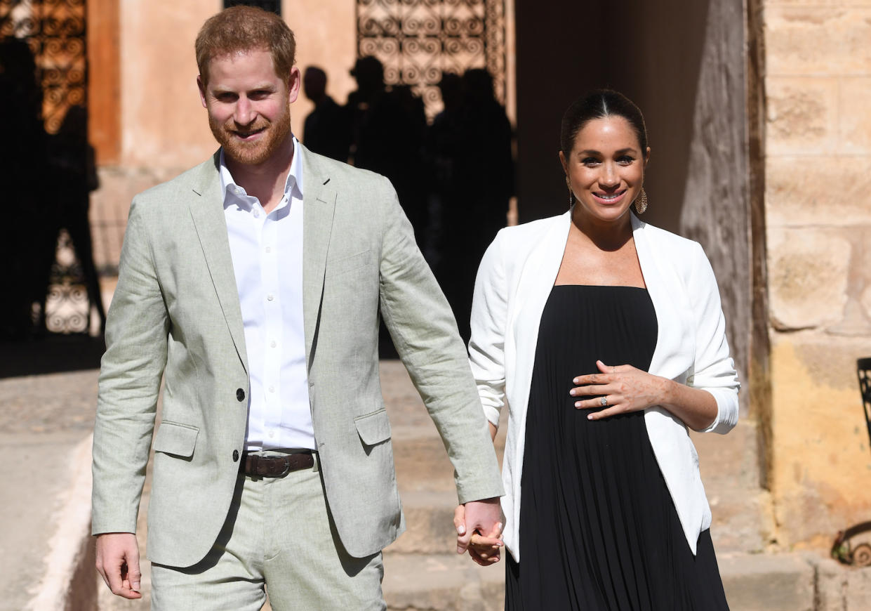 The Duke and Duchess of Sussex will welcome their first child in spring 2019 [Photo: Getty]
