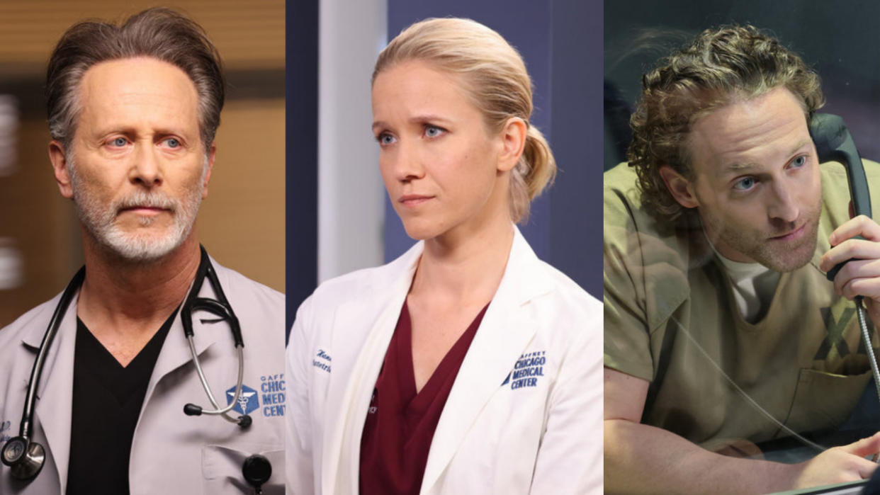  Chicago Med's Archer, Hannah, and Sean cropped together 