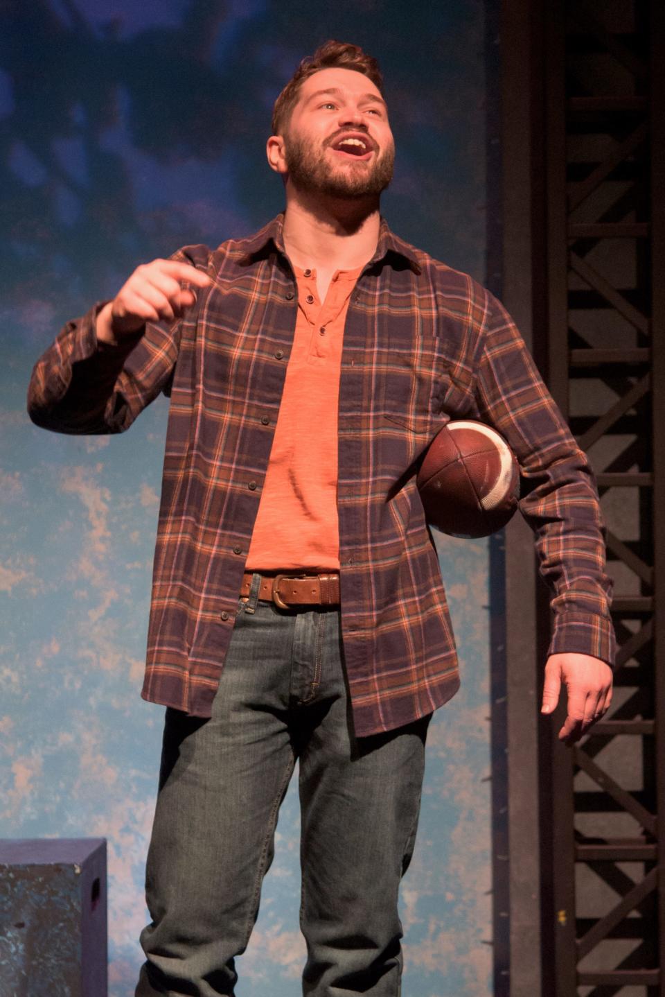 Alexander Stuart plays a high school and college football star whose life is upended in Etan Frankel’s “Paralyzed” in Florida Studio Theatre’s Stage III series.