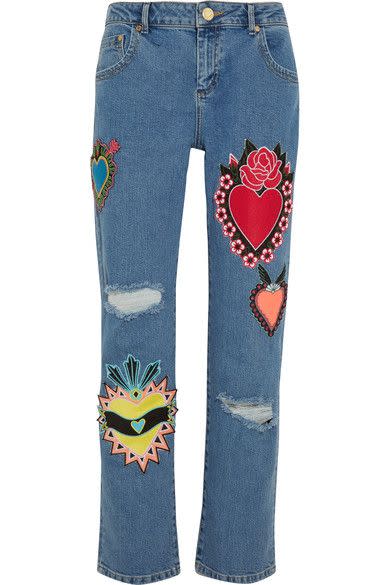 House of Holland Appliqued Bootcut Jeans