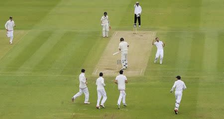 Cricket - England v New Zealand - Investec Test Series First Test - Lord?s - 23/5/15 England's Mark Wood celebrates after dismissing New Zealand's Corey Anderson Action Images via Reuters / Philip Brown