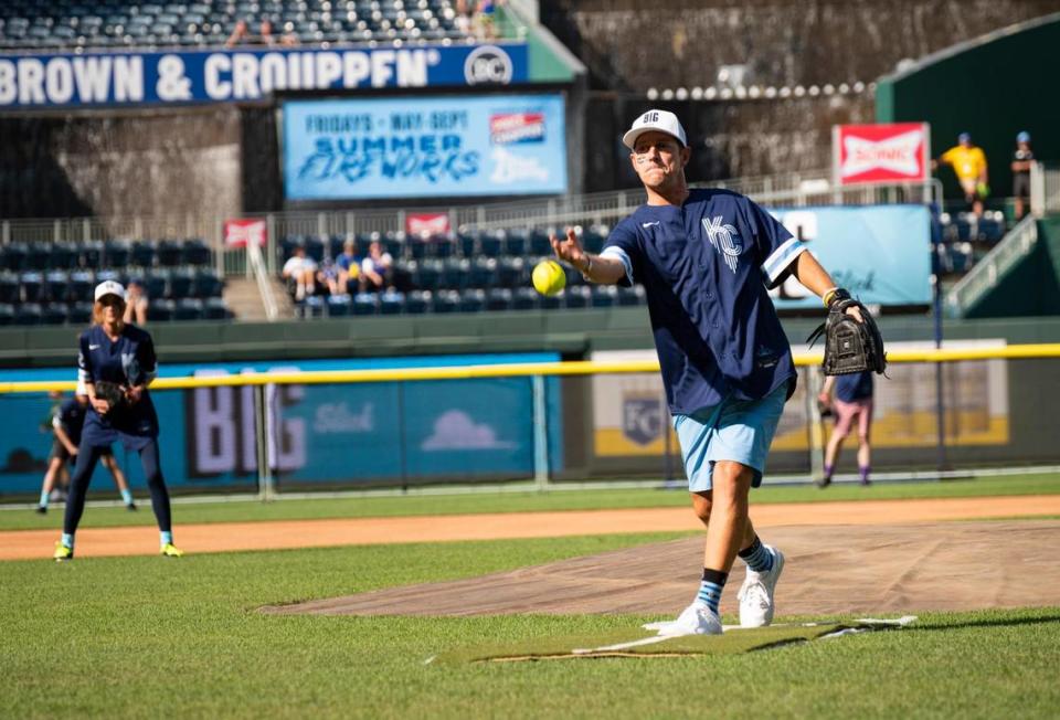 Kevin Rahm (“Desperate Housewives,” “Mad Men”) was one of the pitchers at Friday’s Big Slick game.