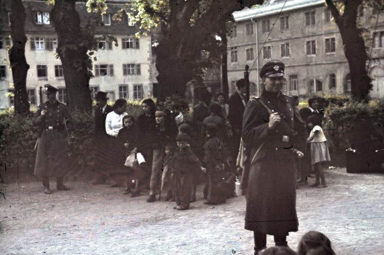 German troops round up Romany for deportation in May 1940. File Photo courtesy of the German Federal Archives