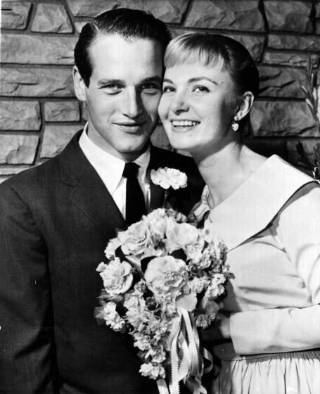 Joanne Woodward and actor Paul Newman in 1958.