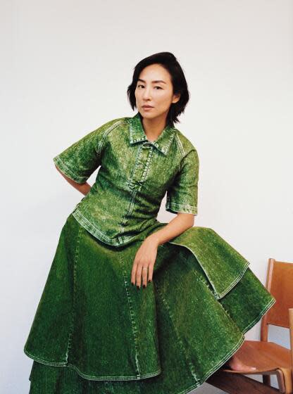LOS ANGELES, CA - OCT 16: Greta Lee poses for a portrait at the A24 offices (Angella Choe / For The Times)