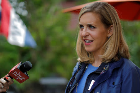 Democratic candidate for the U.S. Congress Maura Sullivan speaks to reporters at Laney & Lu in Exeter, New Hampshire, U.S., September 10, 2018. REUTERS/Brian Snyder