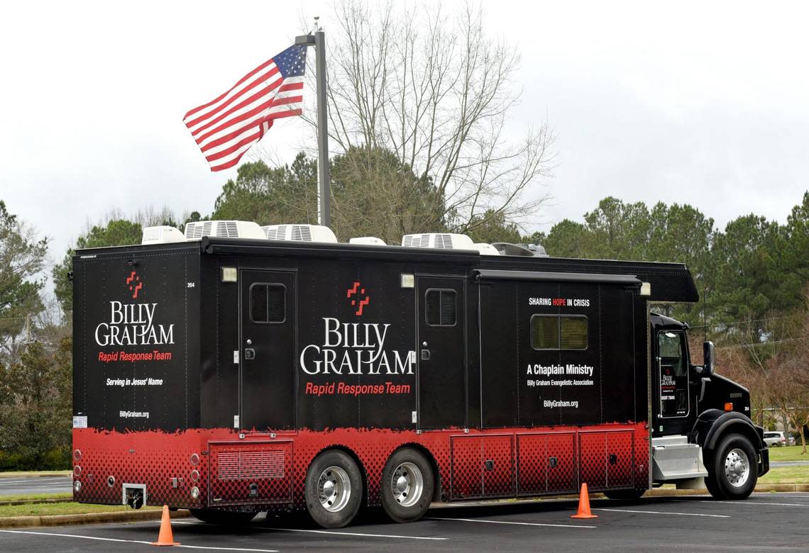 An example of the Billy Graham Rapid Response Team. A team is coming to Raleigh after five people were killed in a mass shooting.