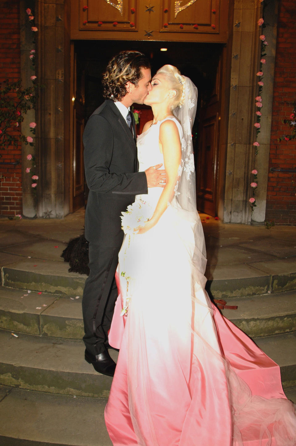 Marrying Gavin Rossdale at St Paul's Cathedral in Covent Garden in London on Sept. 14, 2002.