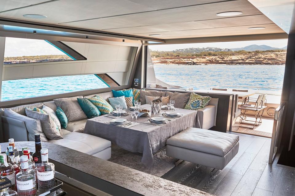 The Pershing 9X boat from 7Pines Resort, Ibiza