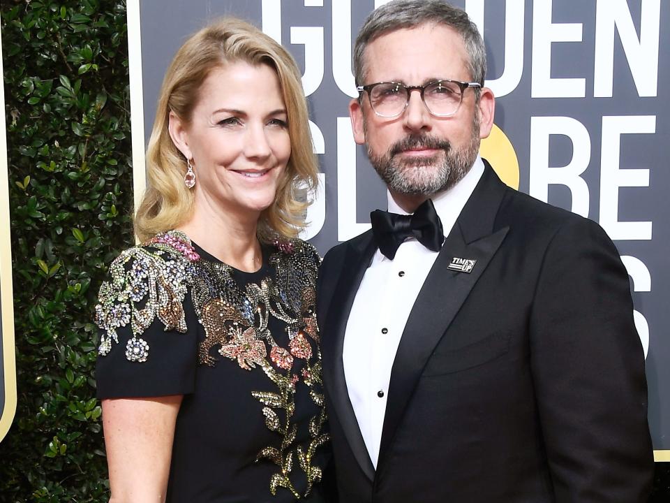  Actor Steve Carell (R) and Nancy Carell golden globes