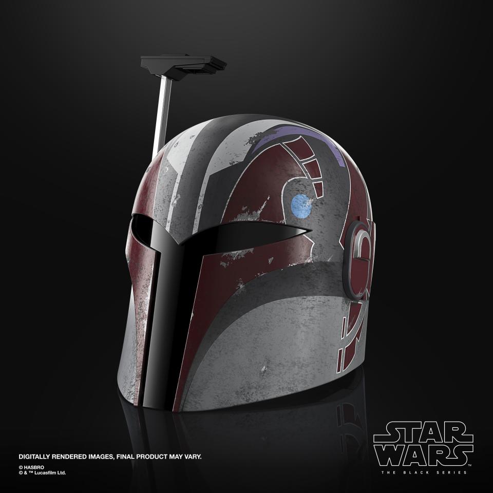 The Black Series Sabine Wren helmet from multiple angles