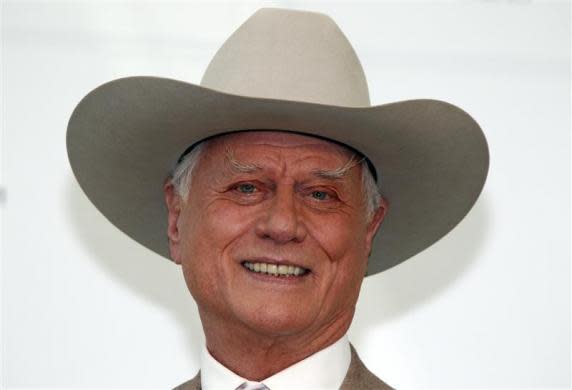 Actor Hagman poses during the 50th Monte Carlo television festival in Monaco