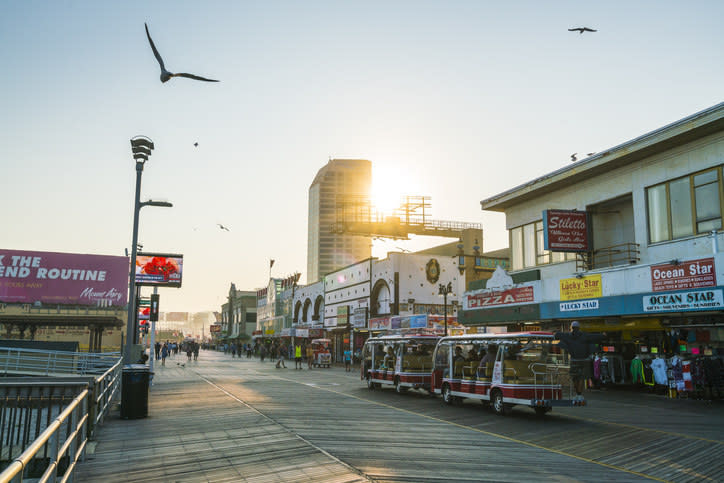 a boardwalk in Atlantic City