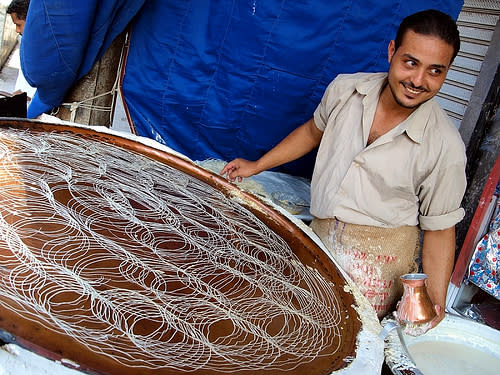 During Ramadan, there is an increased consumption of sugary foods like kunafa; this specialty of the Levant varies according to region but, in general, usually consists of thin, angel hair like noodles that are soaked in sugar syrup and layered with cheese.