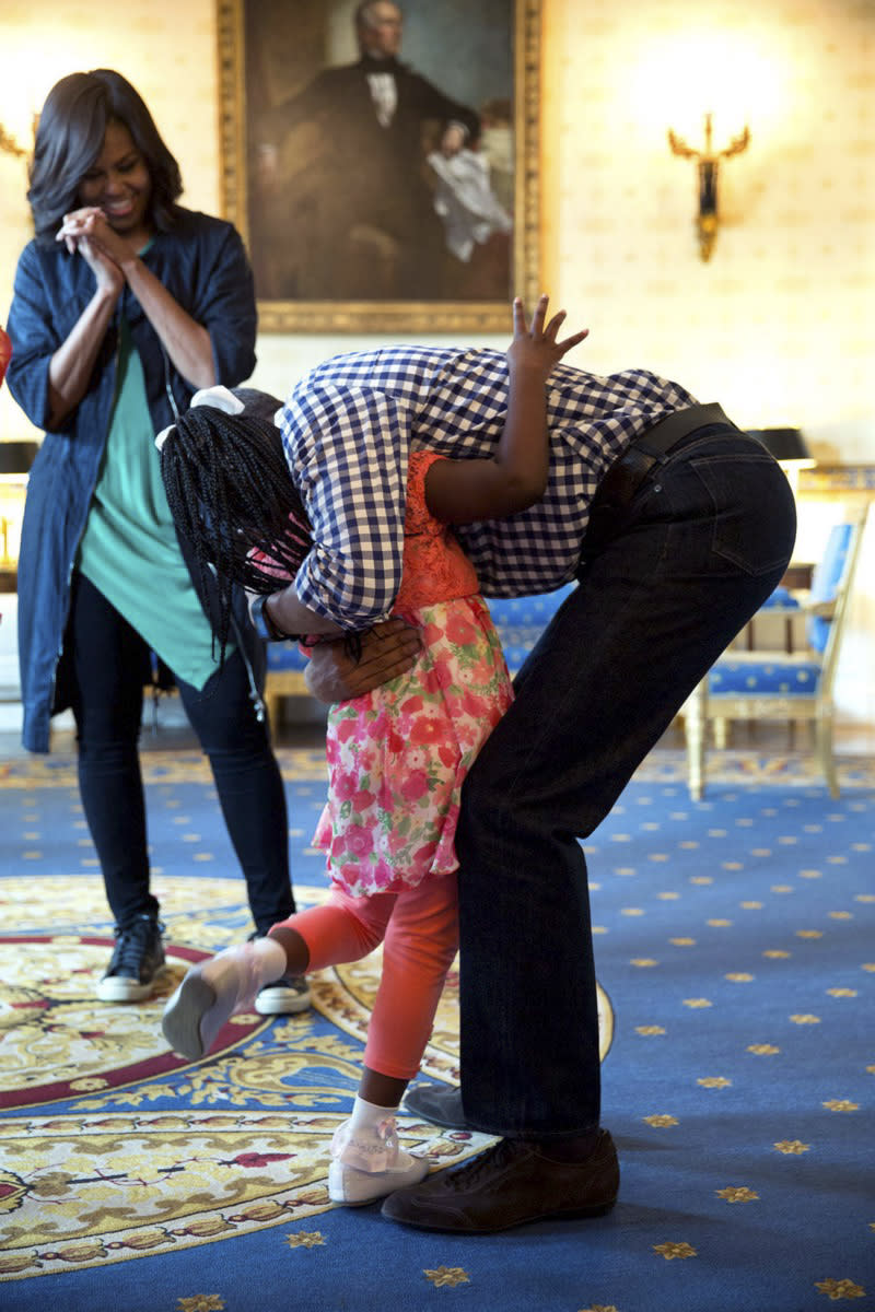 He comforted a little girl who was sad that his presidency would end.