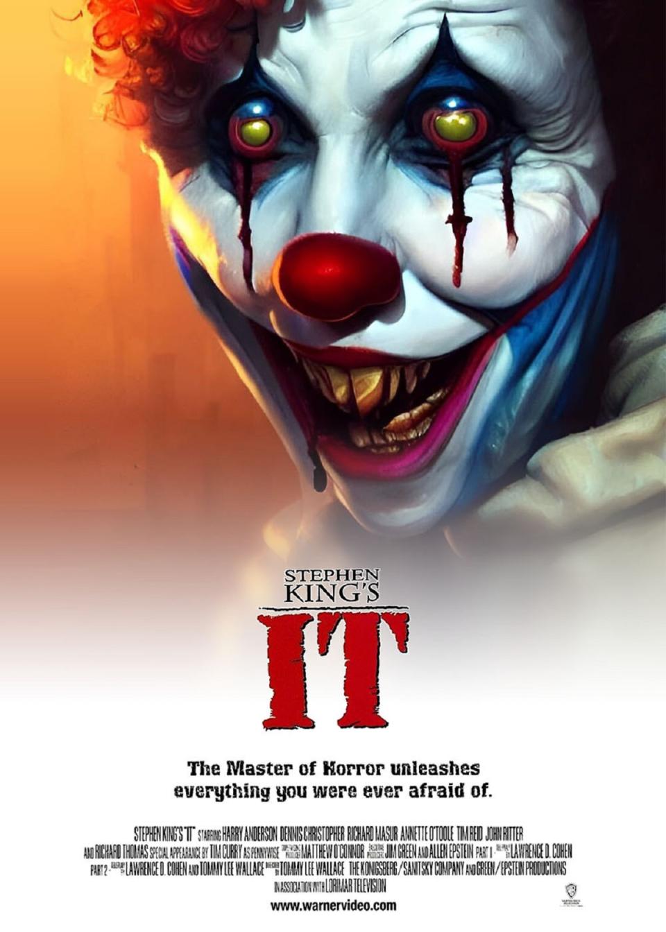 Pennywise from IT, in an AI generated poster