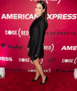 <p>Lea Michele wears all black to the Richard Rodgers Theatre on Oct. 14 in N.Y.C.</p>