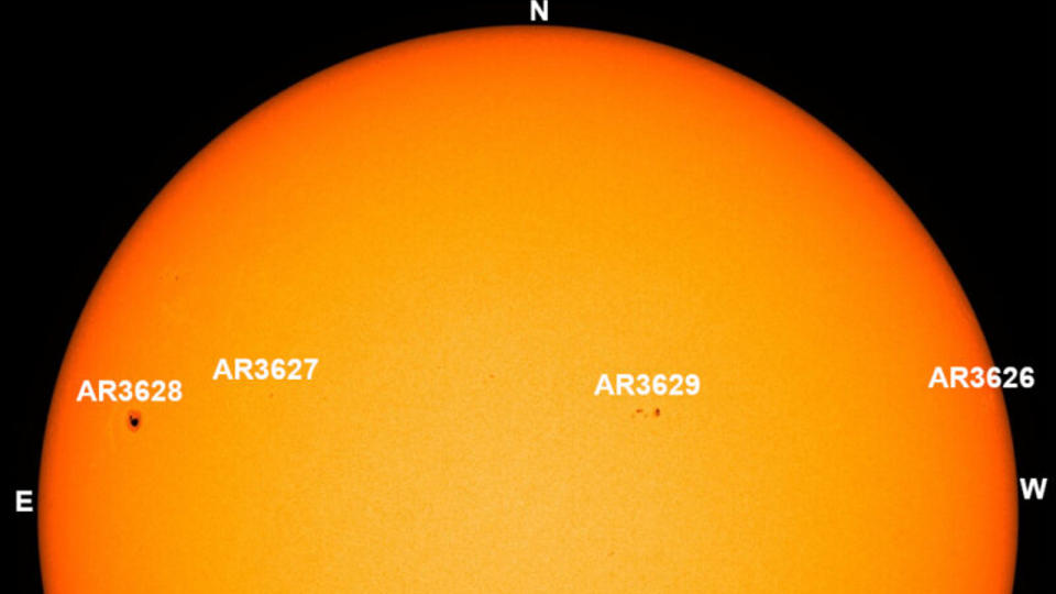 Sunspots on the sun's surface