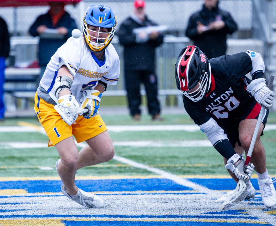 Irondequoit's Jonah Carrier eyes a loose ball.