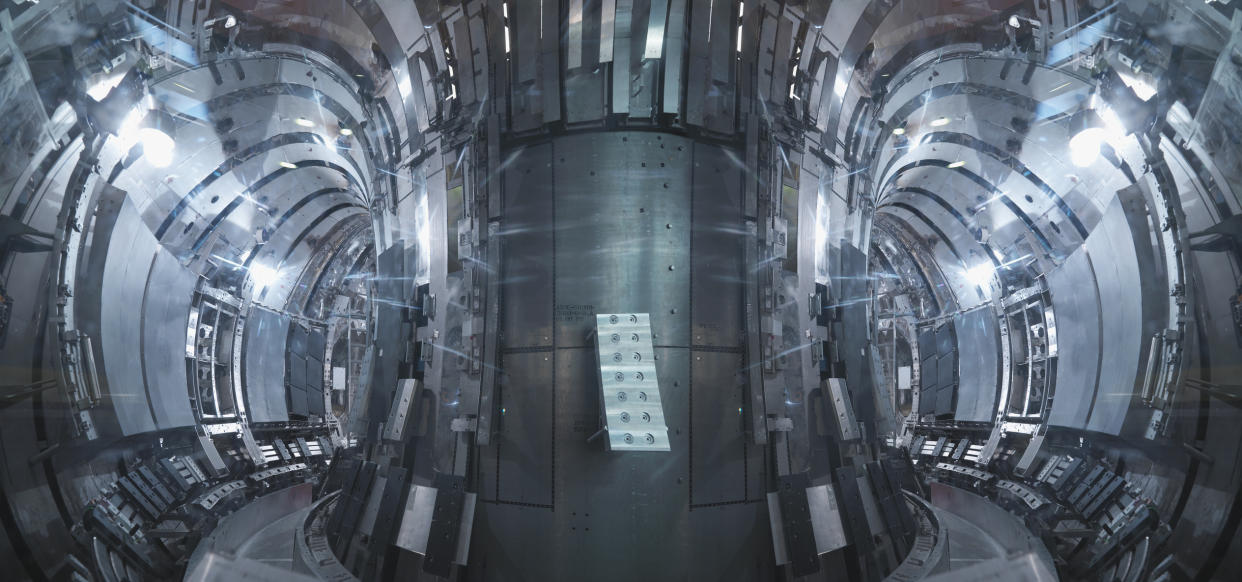  The inside of a tokamak fusion reactor. 
