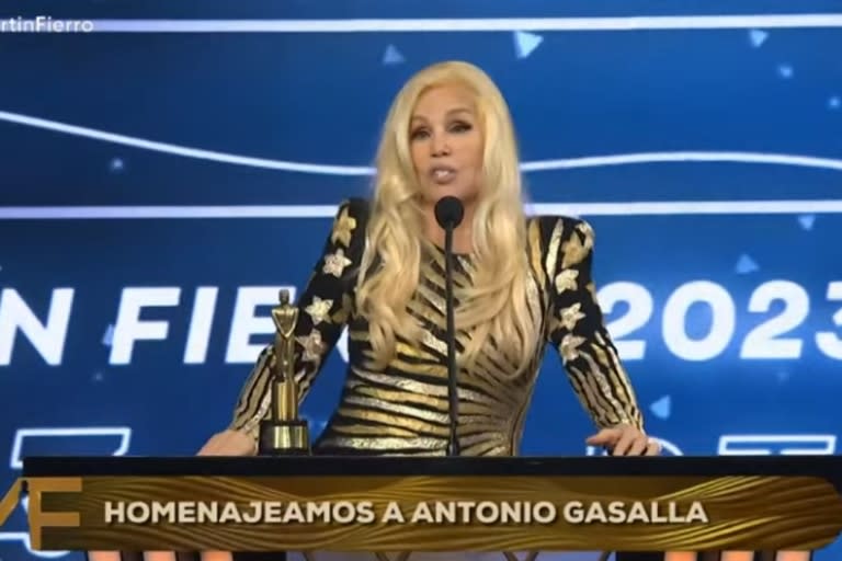 “Me parece que es un actor inigualable, magistral; no va a haber otro como él”, dijo Susana Giménez en el homenaje a Antonio Gasalla(Foto: Captura Telefe)