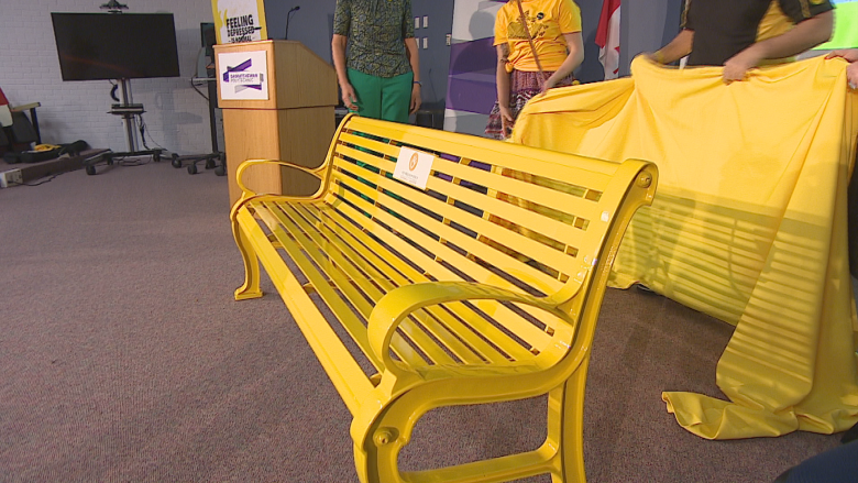 Saving lives through 'hello': Regina welcomes province's 1st Yellow Friendship Bench