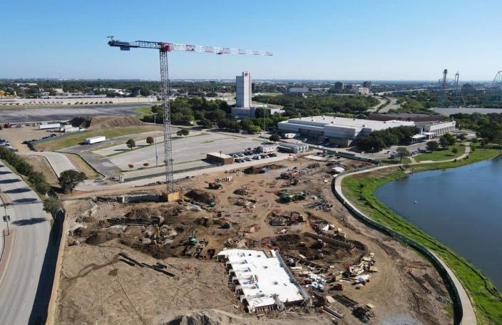 A view of the construction site for the National Medal of Honor Museum in Arlington, taken in fall 2022.