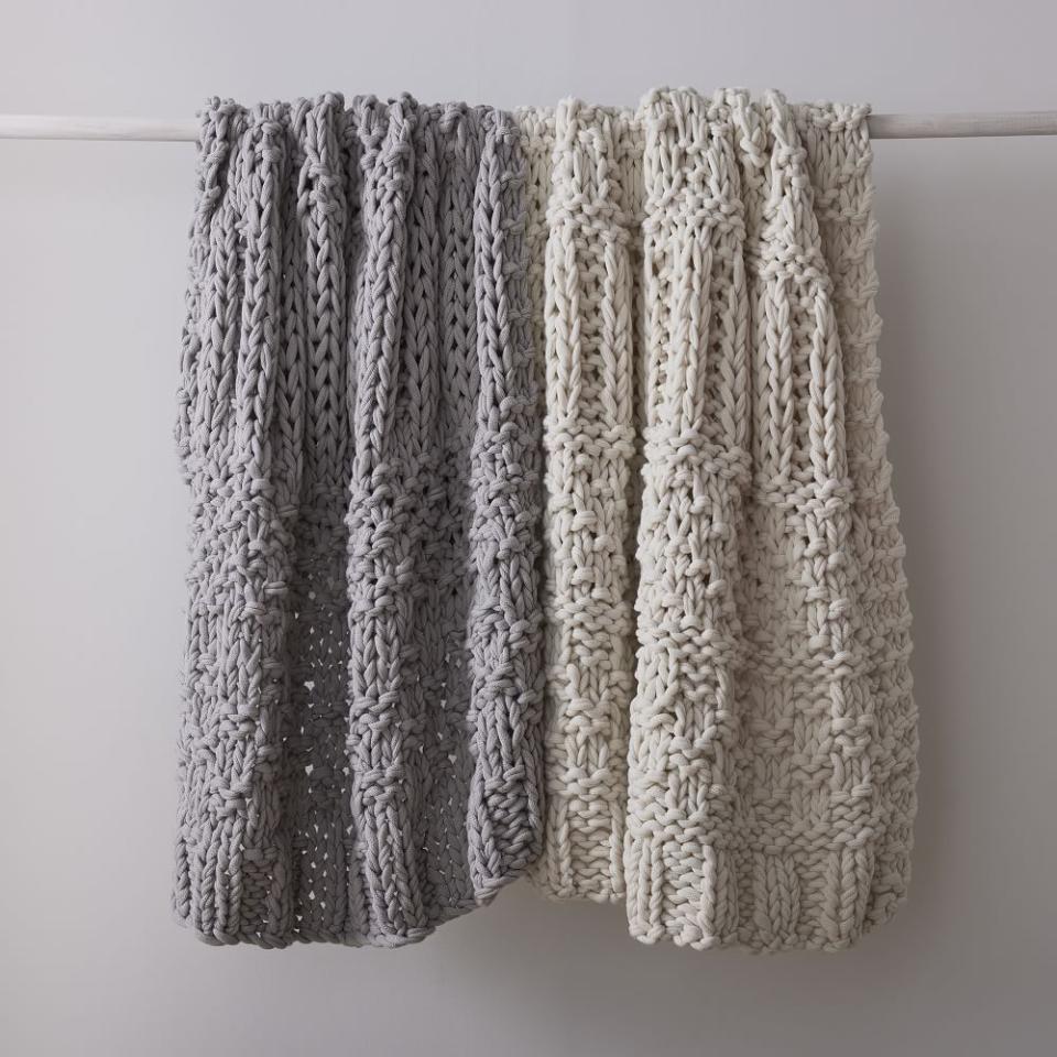 West Elm Chunky Cable Knit Throw