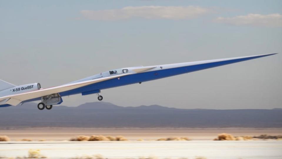 The X-59 is designed to mitigate sonic booms to make supersonic travel more appealing to government regulators. 