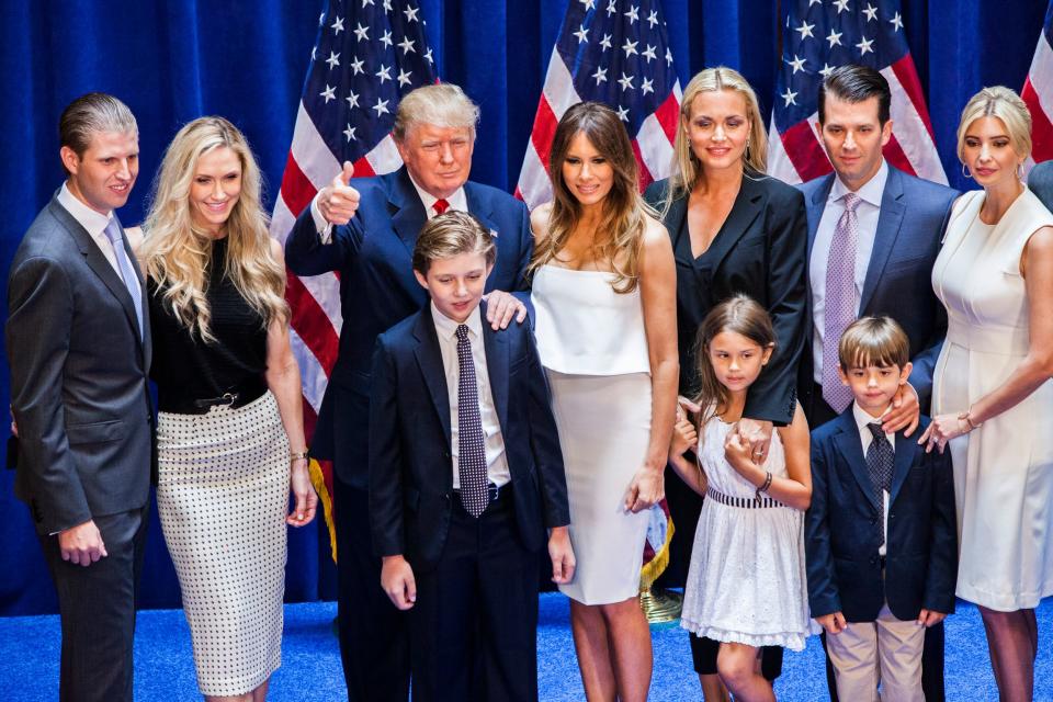 The Trump family poses for photos after Donald Trump