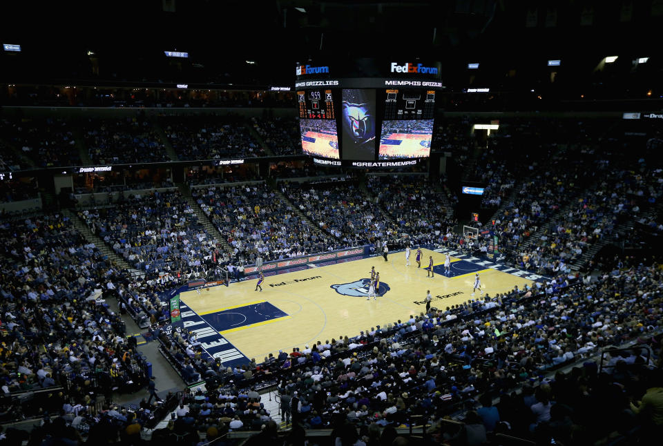 MEMPHIS, TN - NOVEMBER 11:  A general view of the arena during the game between the Los Angeles Lakers and the Memphis Grizzlies at FedExForum on November 11, 2014 in Memphis, Tennessee.  (Photo by Andy Lyons/Getty Images)