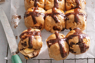 Chocolate lovers will love this <a rel="nofollow" href="https://au.lifestyle.yahoo.com/food/recipes/r/13738379/chocolate-chip-hot-cross-buns/" data-ylk="slk:choc-chip hot cross bun recipe;elm:context_link;itc:0;sec:content-canvas" class="link ">choc-chip hot cross bun recipe</a>. With each bite you'll find an oozy chocolate surprise, a perfect treat with a coffee in the afternoon.