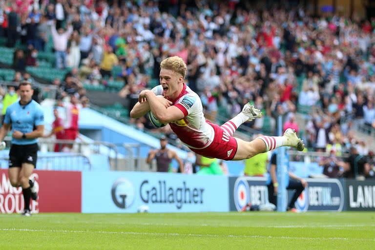 Uno de los dos tries de Louis Lynagh en los diez minutos finales, fundamental para que Harlequins terminara imponiéndose a Exeter, por apenas dos puntos.