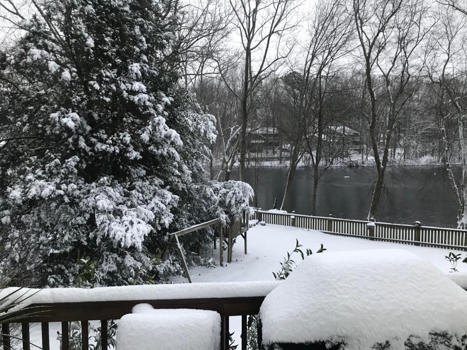 More than four inches of snow fell between 1:30 a.m. and 7:30 a.m. Sunday, Jan. 16, 2022, in Taylors and parts of Greenville County.