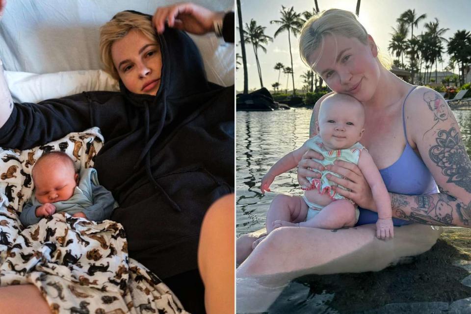 <p>Ireland Baldwin/Instagram</p> Ireland Baldwin and infant daughter Holland (left), Ireland and Holland on a recent family trip
