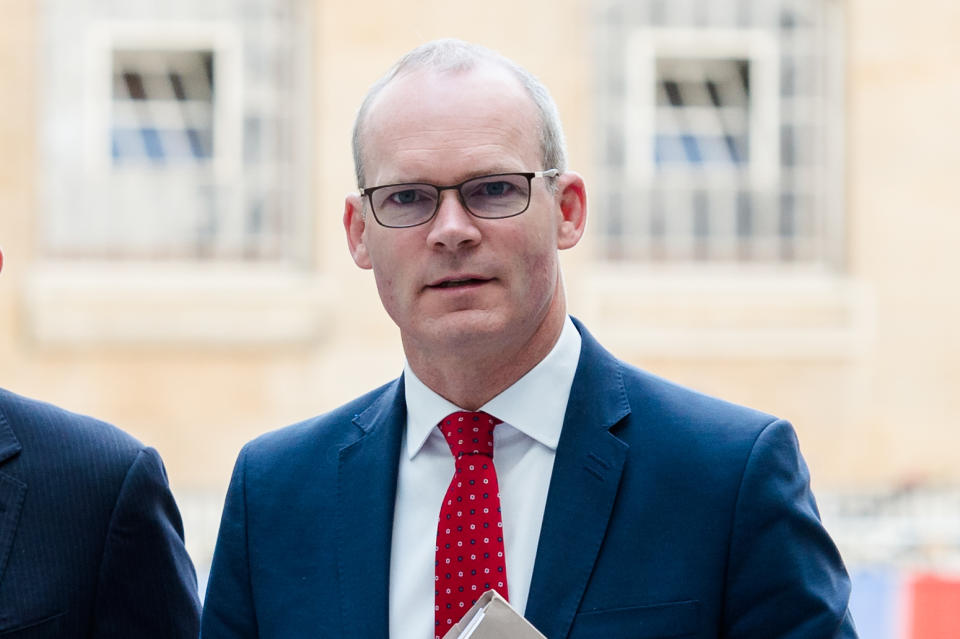 LONDON, UNITED KINGDOM - JULY 21: Ireland's Deputy Prime Minister Simon Coveney arrives at the BBC Broadcasting House in central London to appear on The Andrew Marr Show on 21 July 2019 in London, England. (Photo credit should read Wiktor Szymanowicz / Barcroft Media via Getty Images)