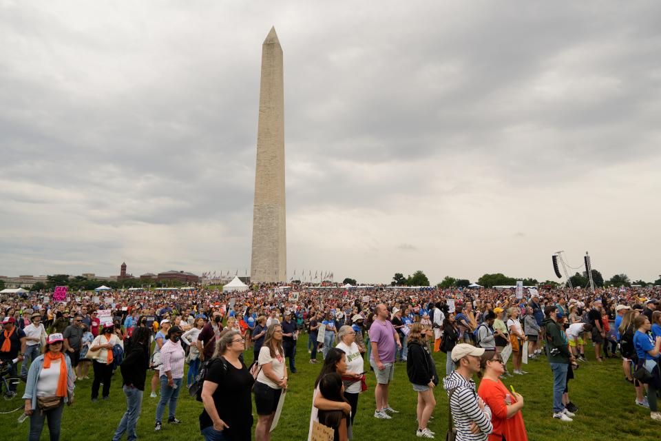 The crowd of protestors at the March For Our Lives protest at the Washington Monument in Washington D.C., on Saturday, June 11, 2022.