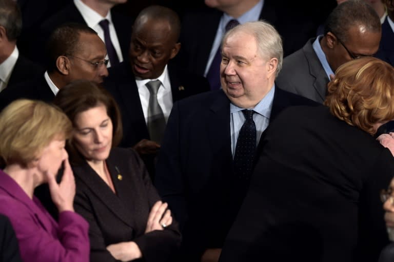 Russian ambassador Sergey Kislyak, pictured at President Donald Trump's address to Congress, is at the center of a political storm over the US administration's contacts with Moscow