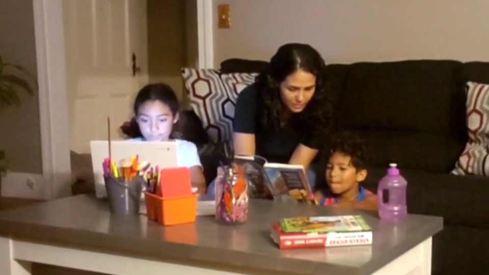 Para-educator Haycha Gonzalez will likely leave her job to stay home and homeschool her two children. / Credit: CBS News