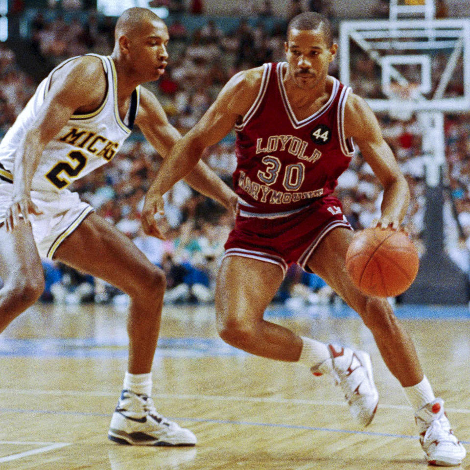 <p>Then: Kimble authored one of the most memorable moments, not just in tournament history, but in the history of sports when he took a free-throw left-handed, in honor of his fallen teammate Hank Gathers, and drained it in the 1990 Big Dance.<br>Now: Kimble is the co-founder of the Forty-Four for Life Foundation – a nod to Gathers’ jersey number – and sits on its board of directors. The group aims to raise awareness about heart diseases. </p>