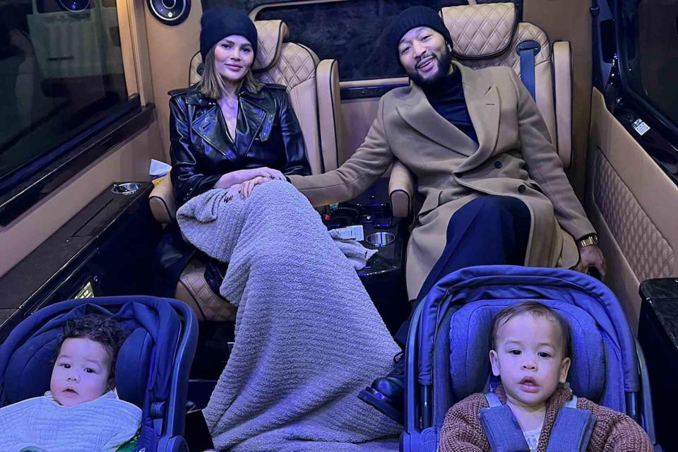 <p>Chrissy Teigen/Instagram</p> Chrissy Teigen and John Legend celebrate their first Christmas as a family of 6 in New York City