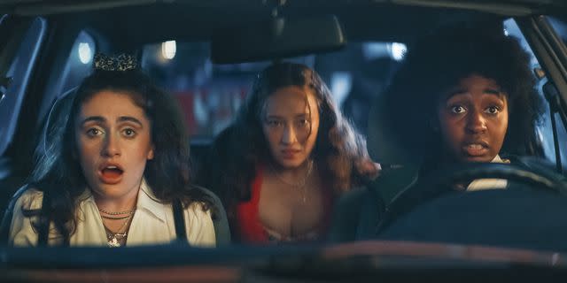 Courtesy of Orion Pictures Rachel Sennott, Havana Rose Liu, and Ayo Edebiri in 'Bottoms'