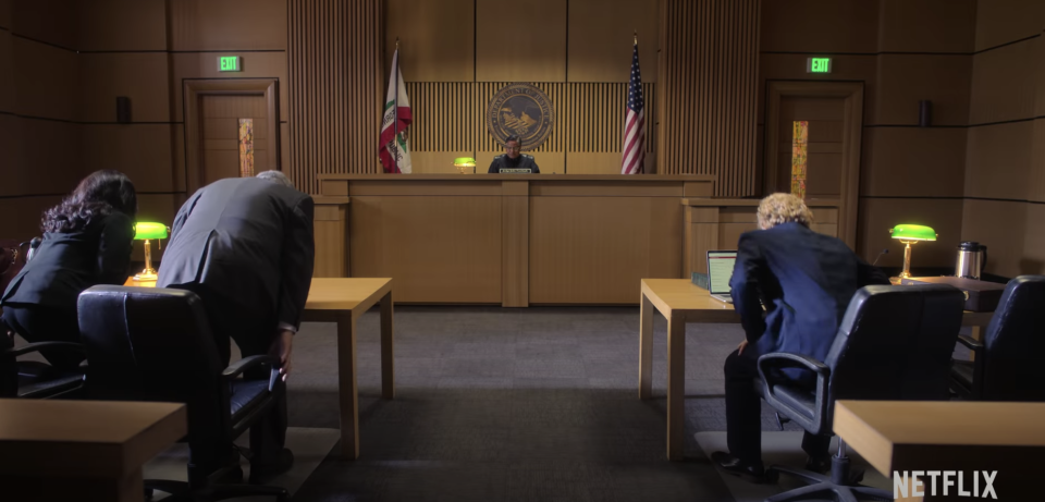 The courtroom during Pop's trial