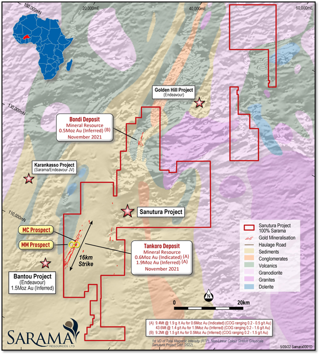 Sarama Resources Ltd., Thursday, April 13, 2023, Press release picture