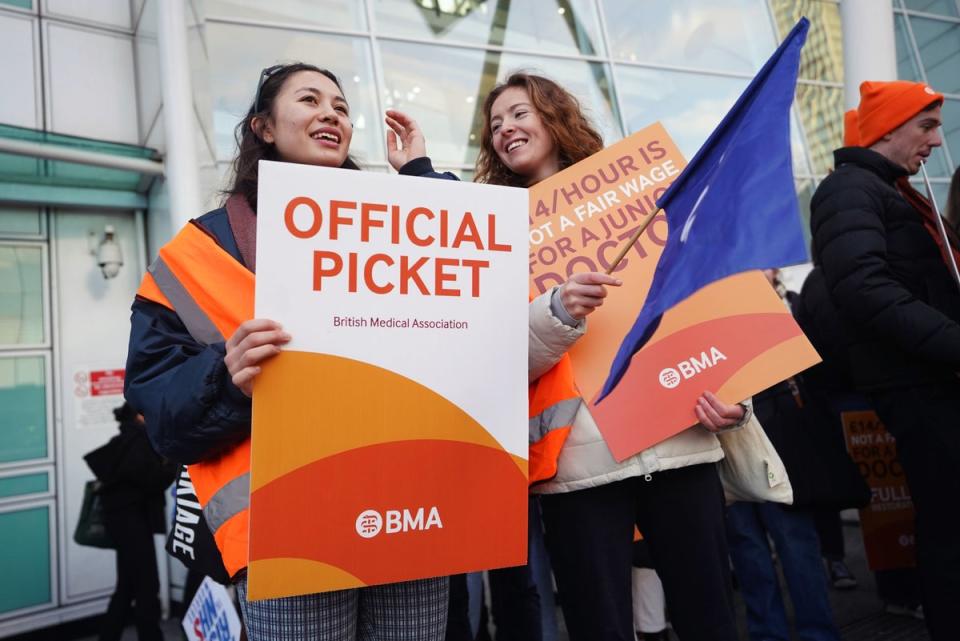 Junior doctors walked out days before Christmas (PA)